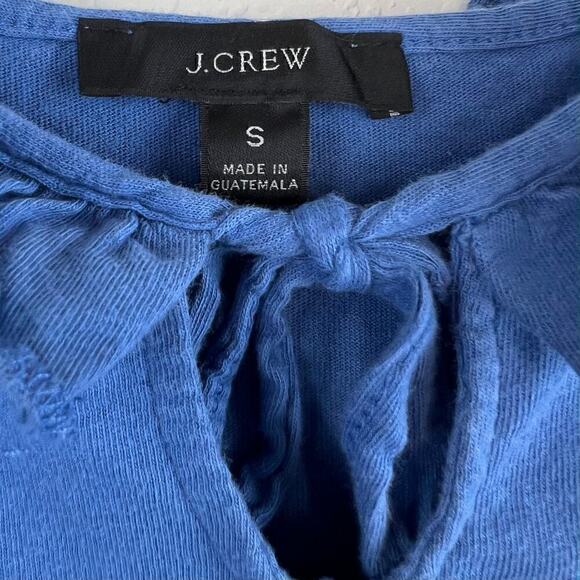 J. Crew Blue Tiered Knit Keyhole Ruffled Midi Dress Size Small - Picture 5 of 7